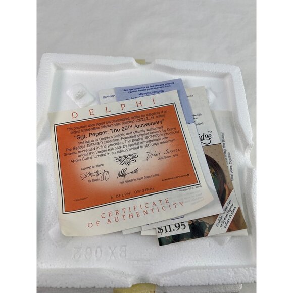 THE BEATLES SGT. PEPPER: THE 25th ANNIVERSARY PLATE NUMBERED LE COA - Picture 2 of 3